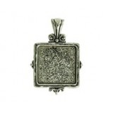 Fancy Square Bezel with Bail (22mm) #6420