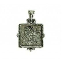 Fancy Square Bezel with Bail (22mm) #6420