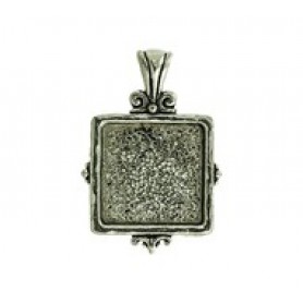 Fancy Square Bezel with Bail (22mm) #6420