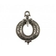 Fleur De Lis On Round Open Ornament #6136