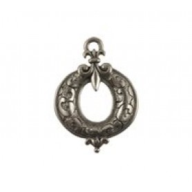 Fleur De Lis On Round Open Ornament #6136