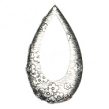 Flower Motif Open Tear Drop #6546