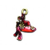 Hat with Feather - Hand Painted #3202HP Hat with Feather - Hand Painted #3202HP