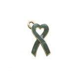 Heart Awareness Ribbon-Green - Hand Painted #3416HP Heart Awareness Ribbon-Green - Hand Painted #3416HP