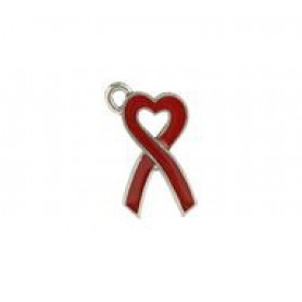 Heart Awareness Ribbon-Red -Hand Painted #3416HP Heart Awareness Ribbon-Red -Hand Painted #3416HP