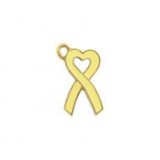 Heart Awareness Ribbon-Yellow - Hand Painted #3416HP Heart Awareness Ribbon-Yellow - Hand Painted #3416HP