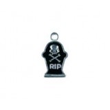 RIP Tombstone with Skull - Hand Painted #4375HP