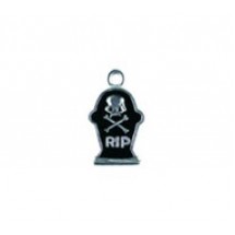 RIP Tombstone with Skull - Hand Painted #4375HP