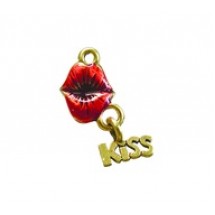 Lips with Kiss - Hand Painted - Self Linker #1911SLHP