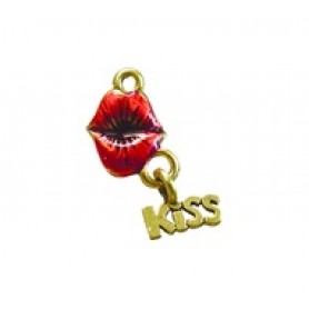 Lips with Kiss - Hand Painted - Self Linker #1911SLHP Lips with Kiss - Hand Painted - Self Linker #1911SLHP