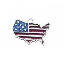 USA with Flag-God Bless America - Hand Painted #2582HP