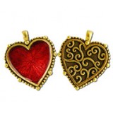 Heart Pendant - Hand Painted #6034HP Heart Pendant - Hand Painted #6034HP