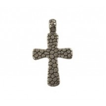 Cross Stone Texture with Bail (Large) #6215