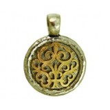 Round Pendant with Ornate Filigree- 2-Tone #6438