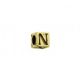'N' Block Letter Bead #N_BL