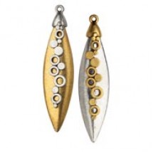 Narrow Ellipse with Mini Circle Top (2-Tone) Earring #6595