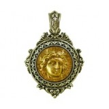 Ornate Pendant with Coin Face- 2-Tone #6436 Ornate Pendant with Coin Face- 2-Tone #6436