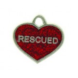 "Rescued'' Dog Or Cat Tag with Glitter #4578GL "Rescued'' Dog Or Cat Tag with Glitter #4578GL