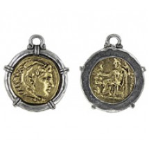 Roman Coin In Bezel- 2-Tone #6377