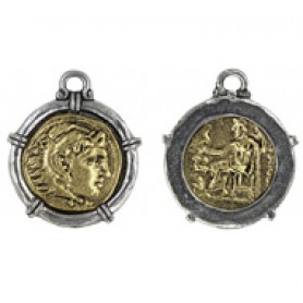 Roman Coin In Bezel- 2-Tone #6377 Roman Coin In Bezel- 2-Tone #6377