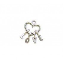 Heart with Hanging Letters L-O-V-E - Self Linker #2984SL