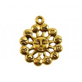 Sun with Zodiac - with Stones #2372ST