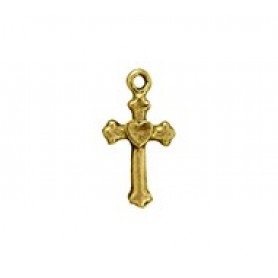 Tiny Cross with Heart #1629